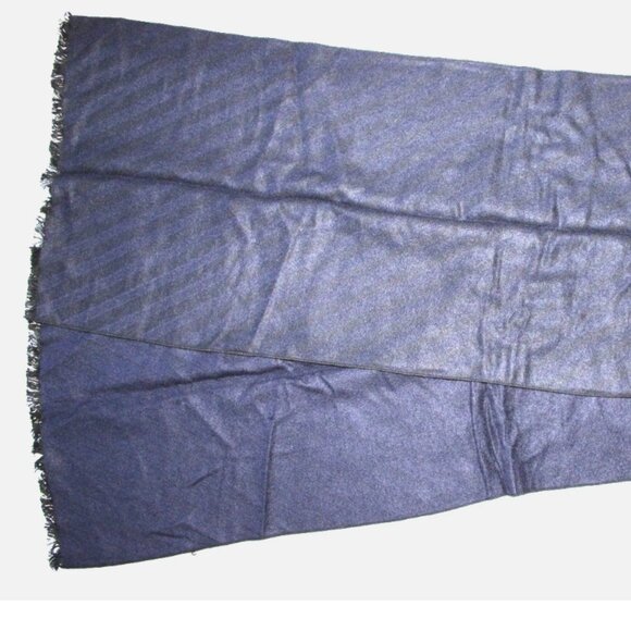 Van Heusen Men's Scarf Fringed 72 x 24 NWT Warm Gift for Him Navy Blue & Black - Picture 7 of 7